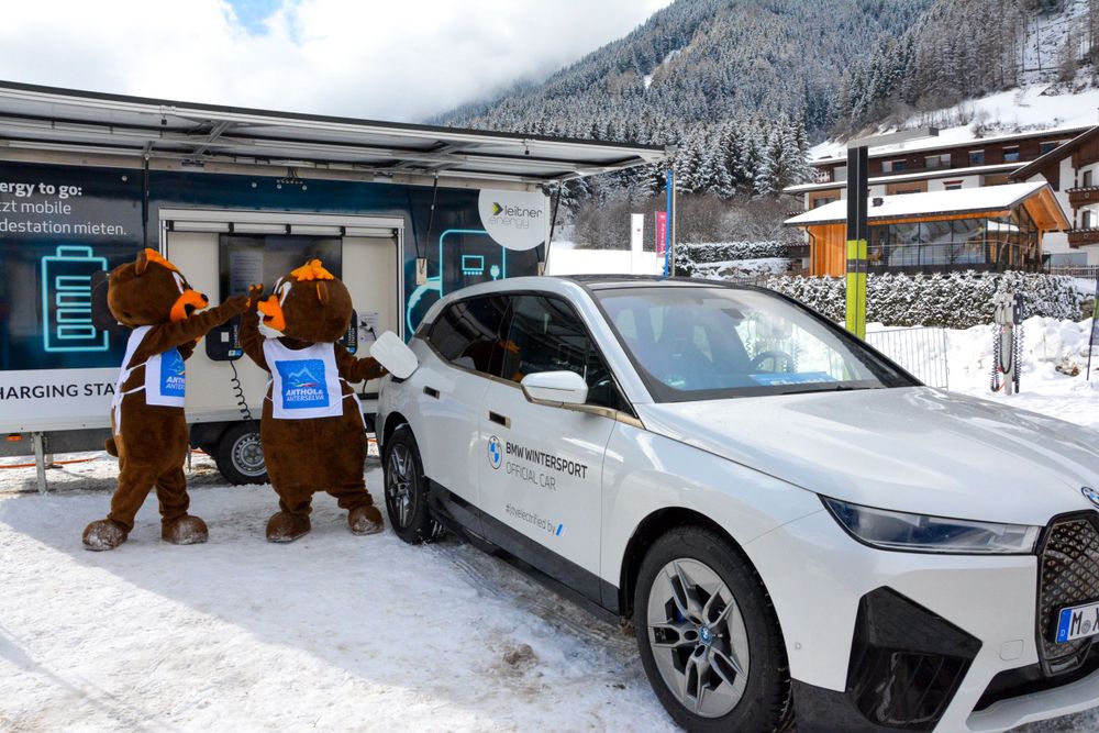 Infrastruttura di ricarica per auto elettriche presso il BMW IBU BIATHLON WORLD CUP di Anterselva