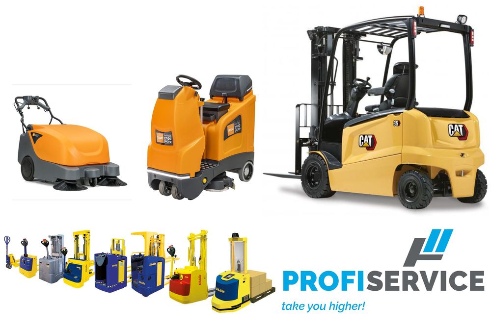 Gabelstapler, Service, Reinigungsmaschinen, Regal - und Lagersysteme