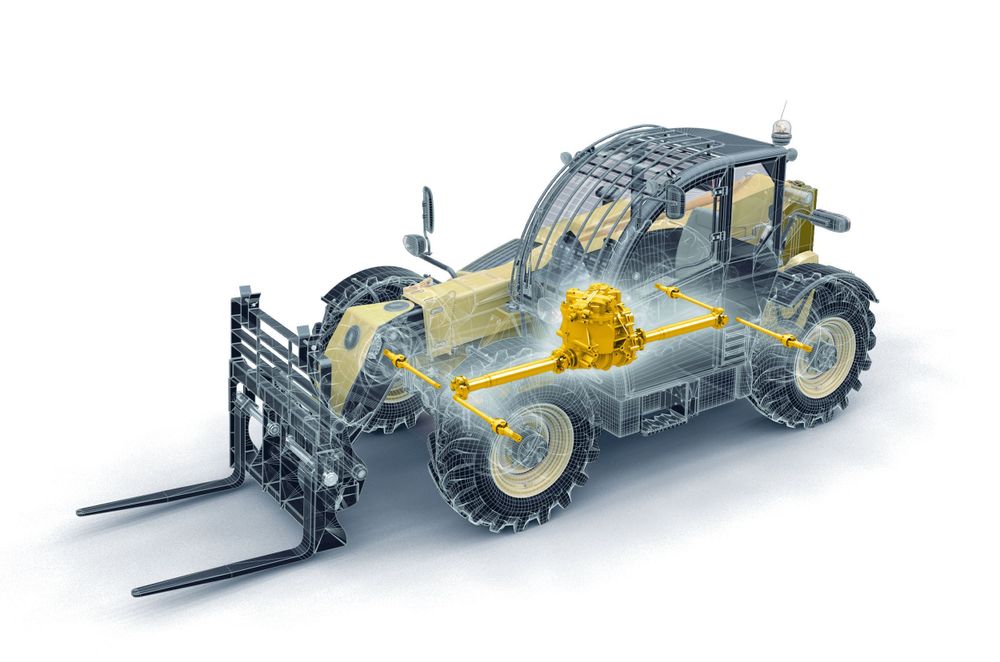 Position of the shafts in product Telehandler