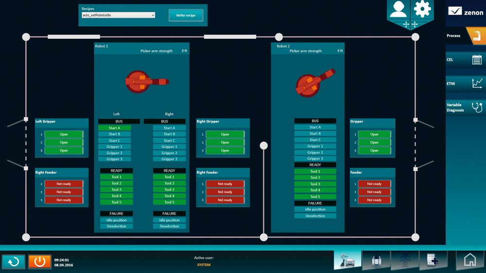 App for the automotive sector, created with zenon